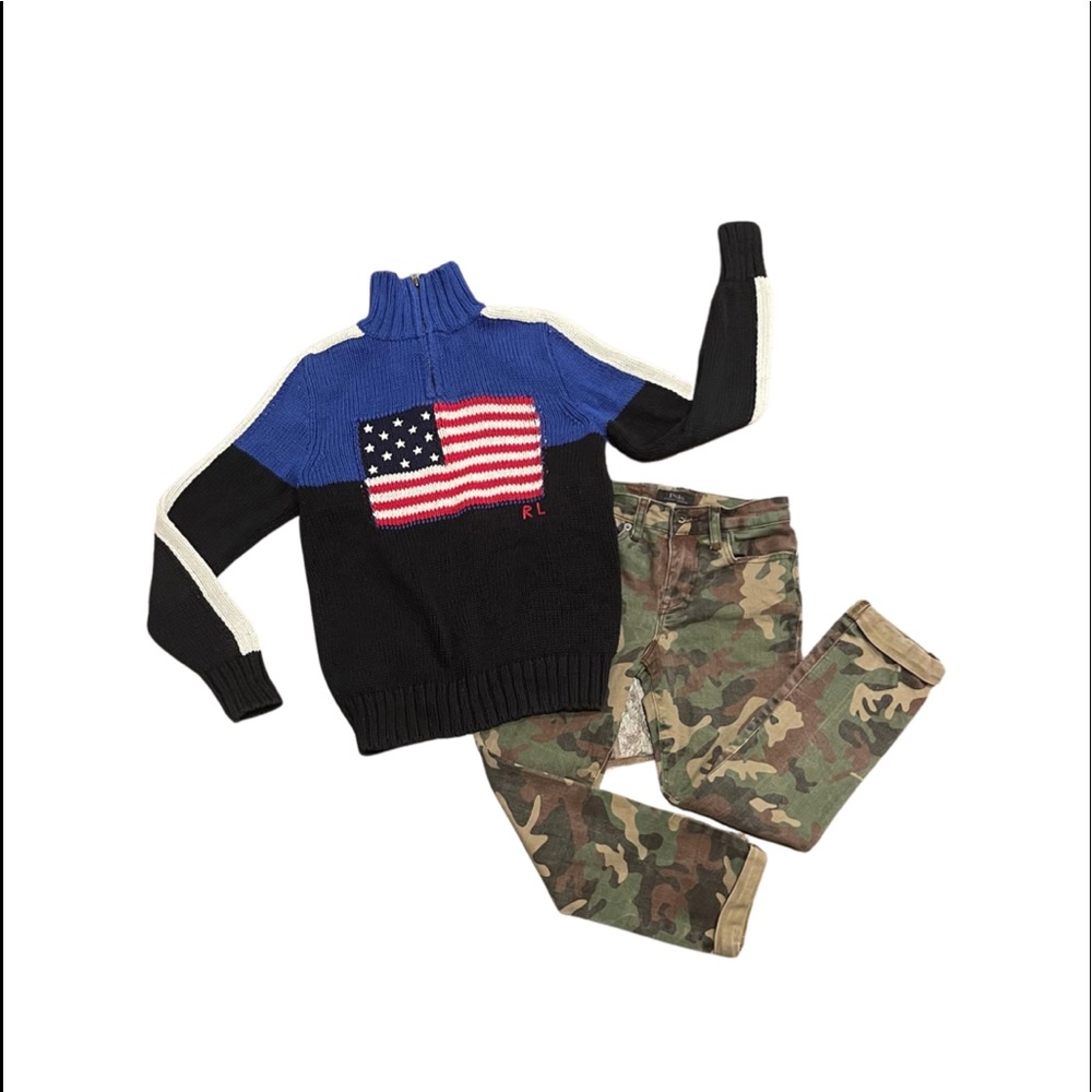 Polo by Ralph Lauren Kids- The Eldridge Skinny Green Camo Jeans- Size 8 Boys